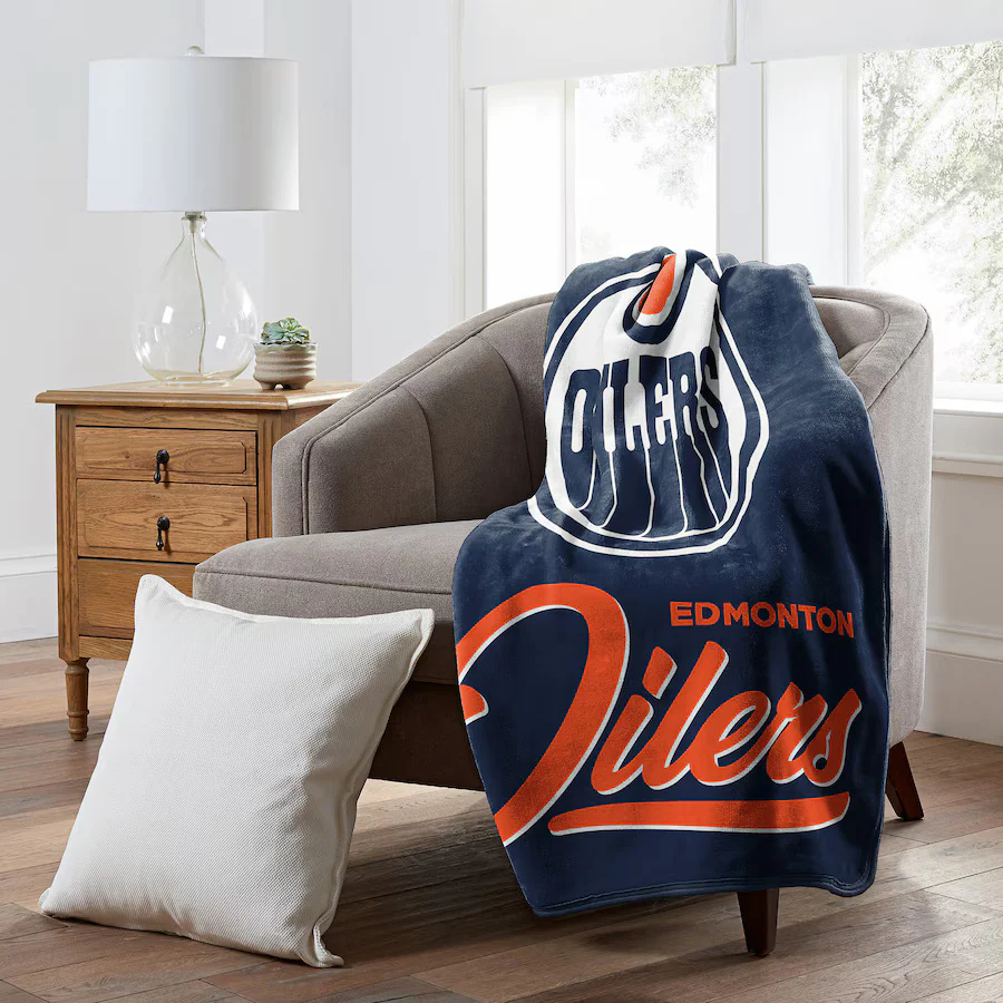 Northwest NHL Edmonton Oilers Signature Raschel Throw Blanket 50"x60" - Image 2