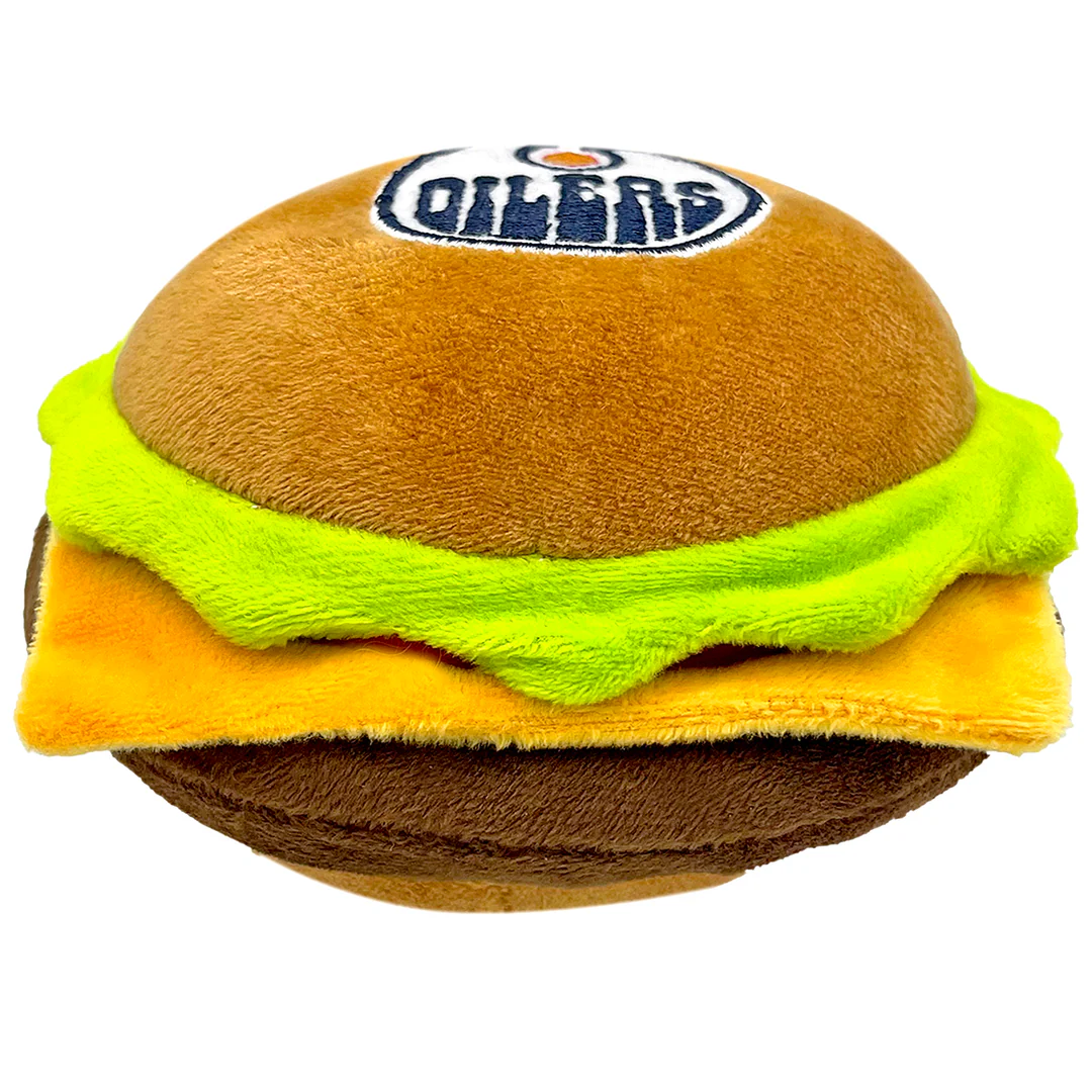 Pets First NHL Edmonton Oilers Pet Arena Snax Hamburger Toy