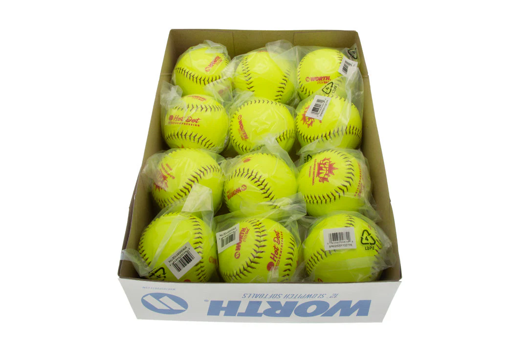 Worth 11" SPN Hot Dot SPN11HDSY Optic Softball-Dozen