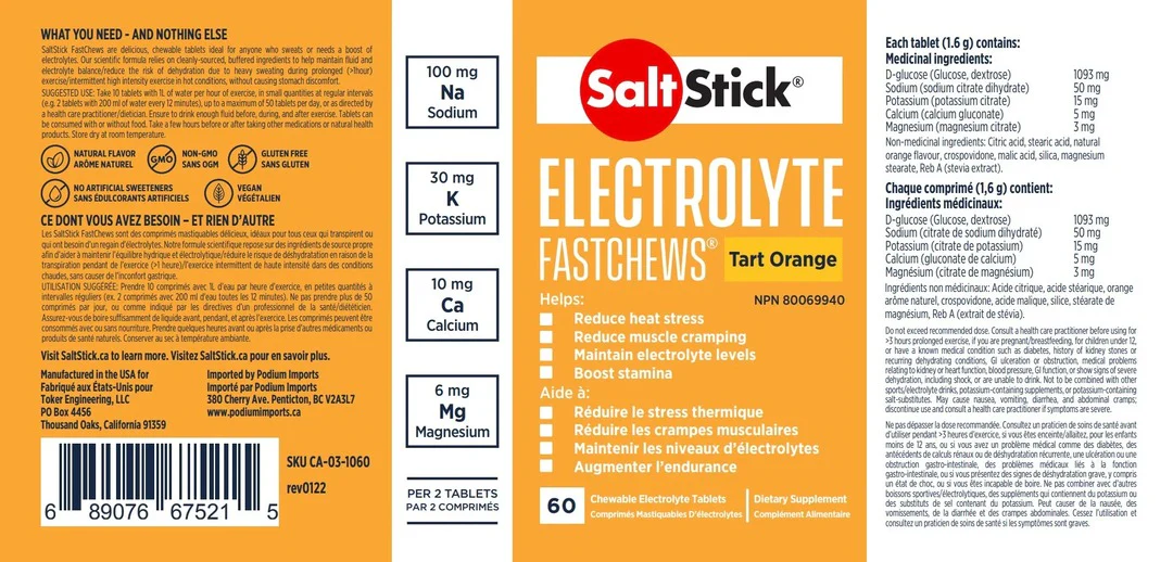 SaltStick Electrolyte Fastchews 60 Tablet Bottle - Image 6