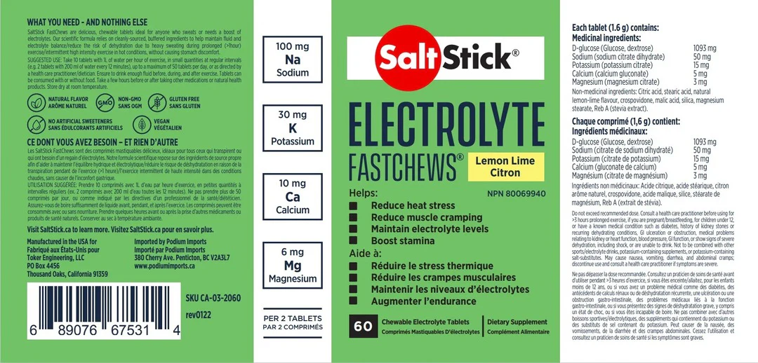 SaltStick Electrolyte Fastchews 60 Tablet Bottle - Image 8