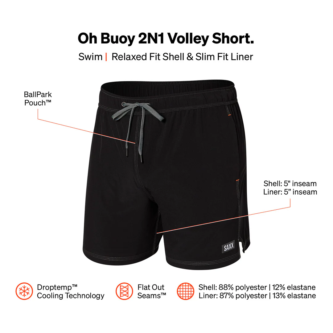 SAXX Men's Oh Buoy 2N1 5" Volley Swim Shorts - Image 17
