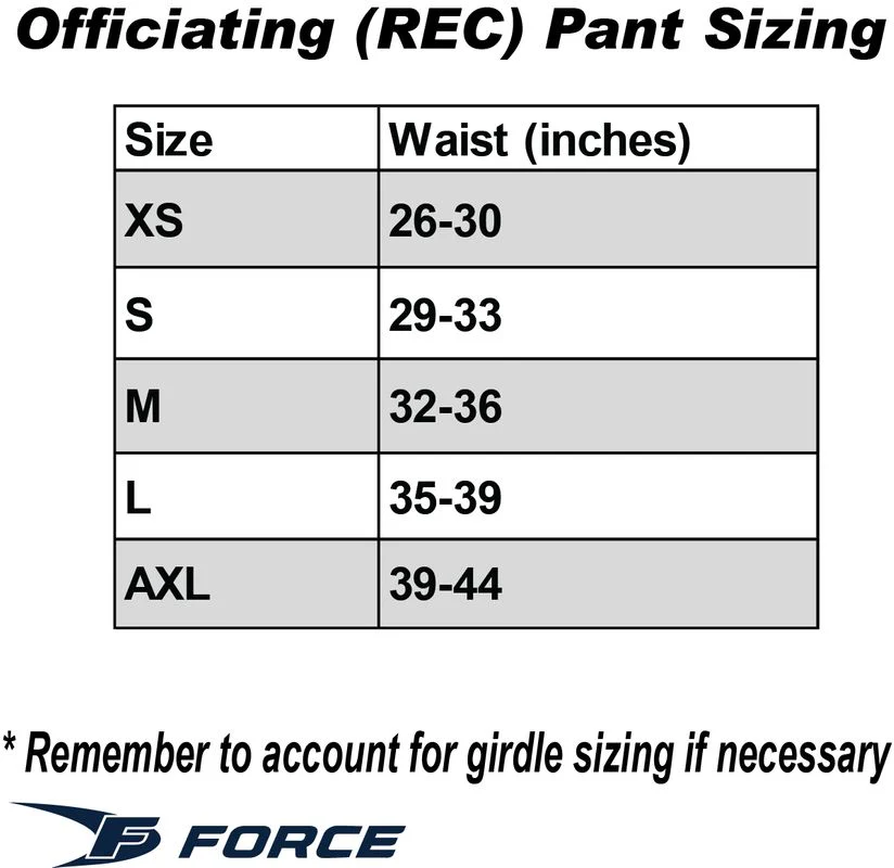 Force Senior Recreational Hockey Referee Pants - Image 3