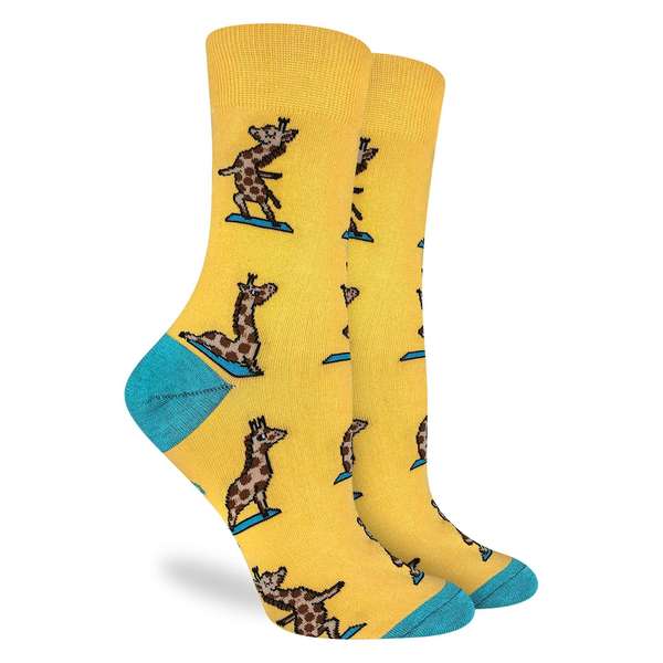 Good Luck Sock Women's Yoga Giraffes Socks - Shoe Size 5-9
