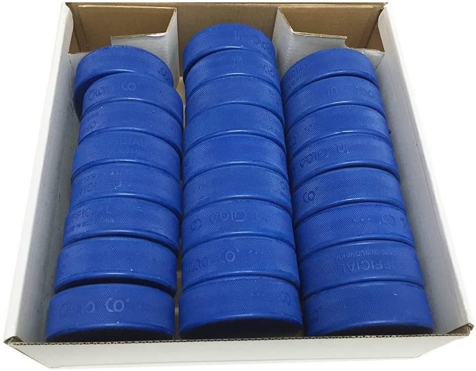 Inglasco Box of 30 Junior 4oz Blue Hockey Puck