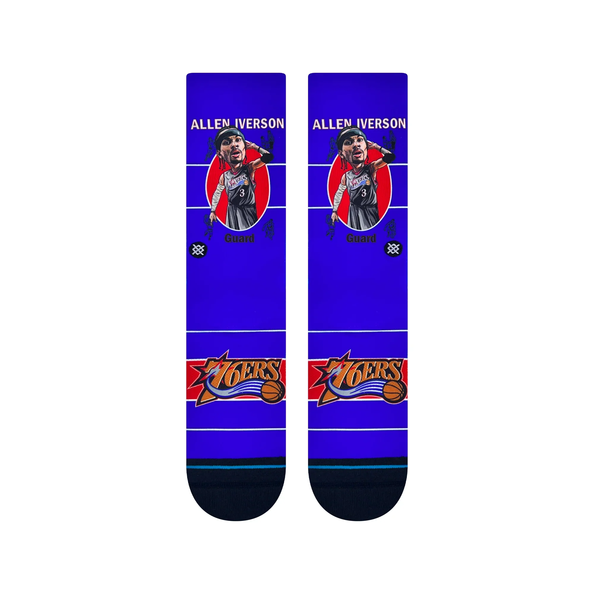 Stance Men's NBA Philadelphia 76ers Allen Iverson Retro Bighead Socks - Image 2