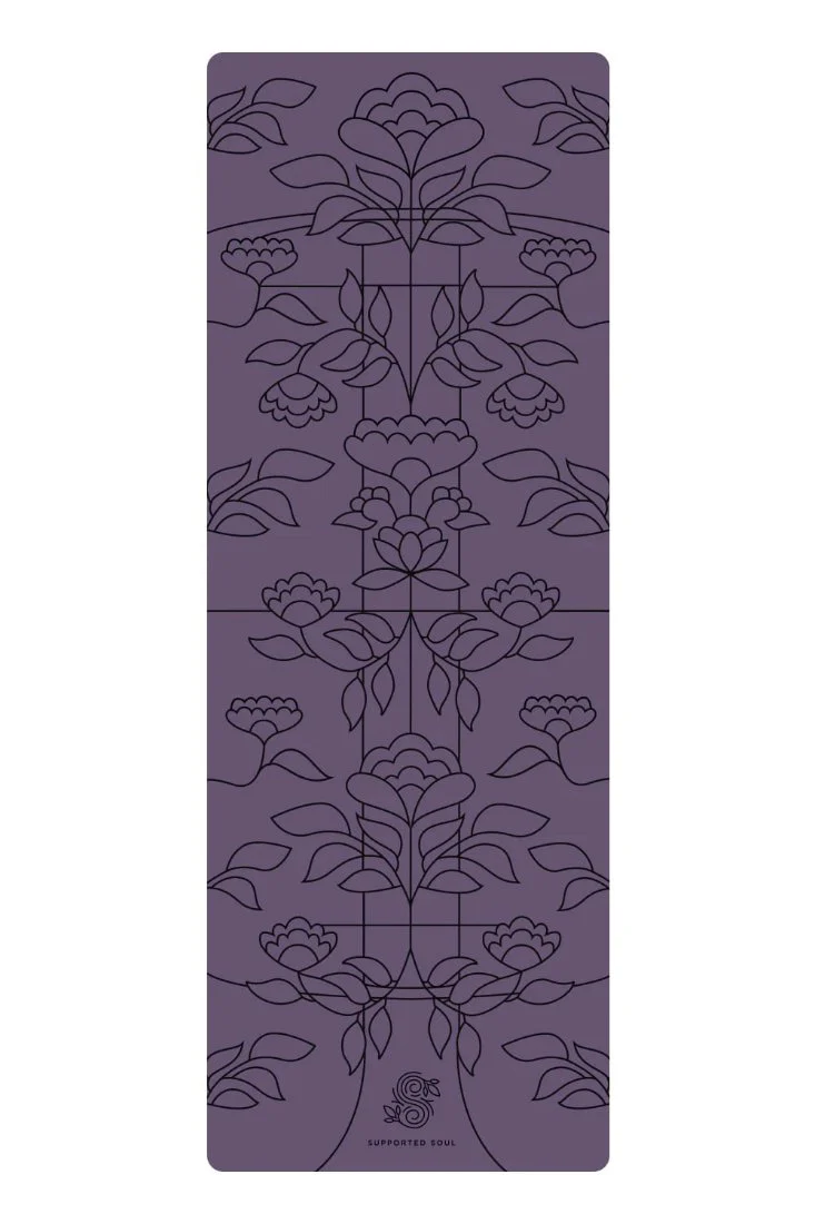 Supported Soul Pro Grip Floral Alignment 5mm Yoga Mat