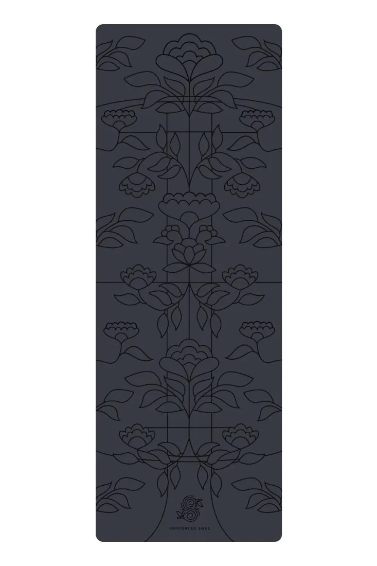 Supported Soul Pro Grip Floral Alignment 5mm Yoga Mat - Image 2