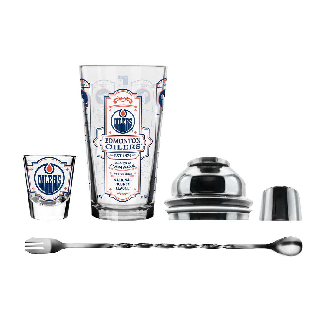 The Sports Vault NHL Edmonton Oilers Bartender 4 Pack Set - Image 2