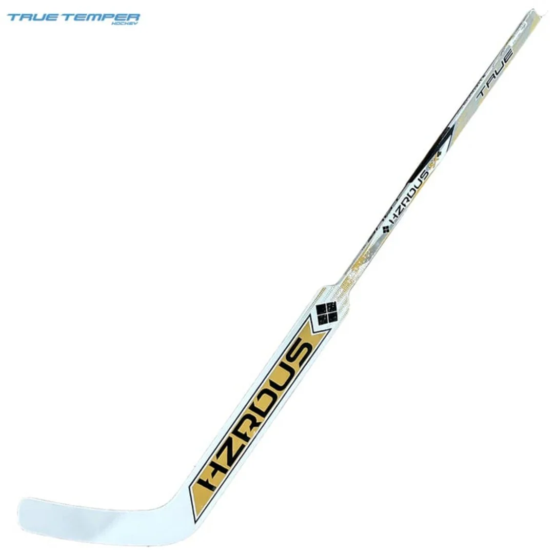 True Intermediate HZRDUS 5X4 White/Gold Hockey Goalie Stick - Image 2