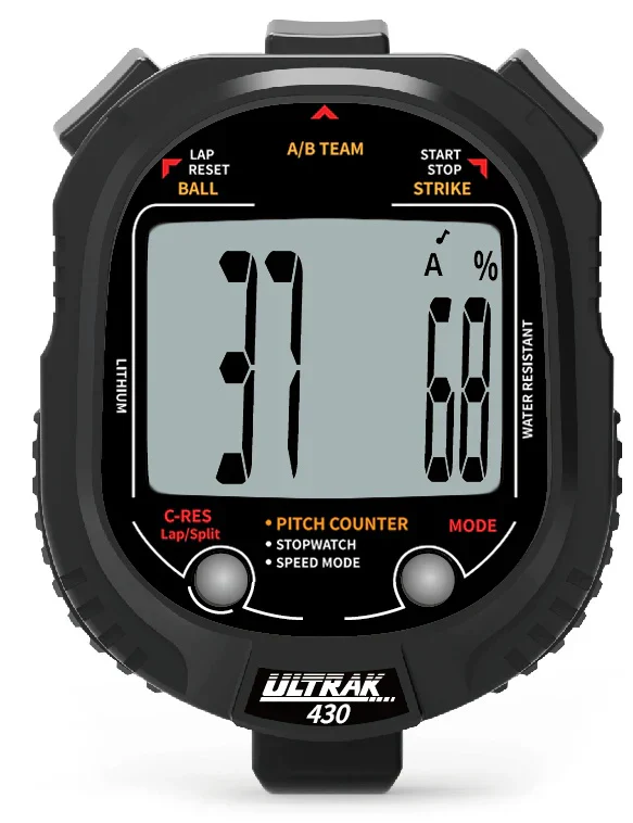Ultrak 430 Pitch Counter w/ Pitch Speed Tracker & 2 Memory Stopwatch - Image 2