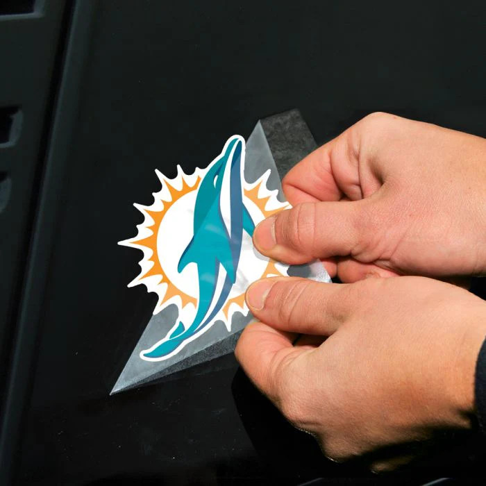 Wincraft NFL Miami Dolphins 4"x4" Perfect Cut Decal - Image 2